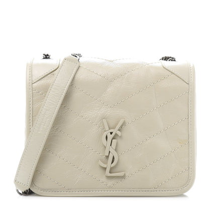 Saint Laurent Crinkled Calfskin Matelasse Monogram Niki Chain Wallet Crema Soft 1 of 10