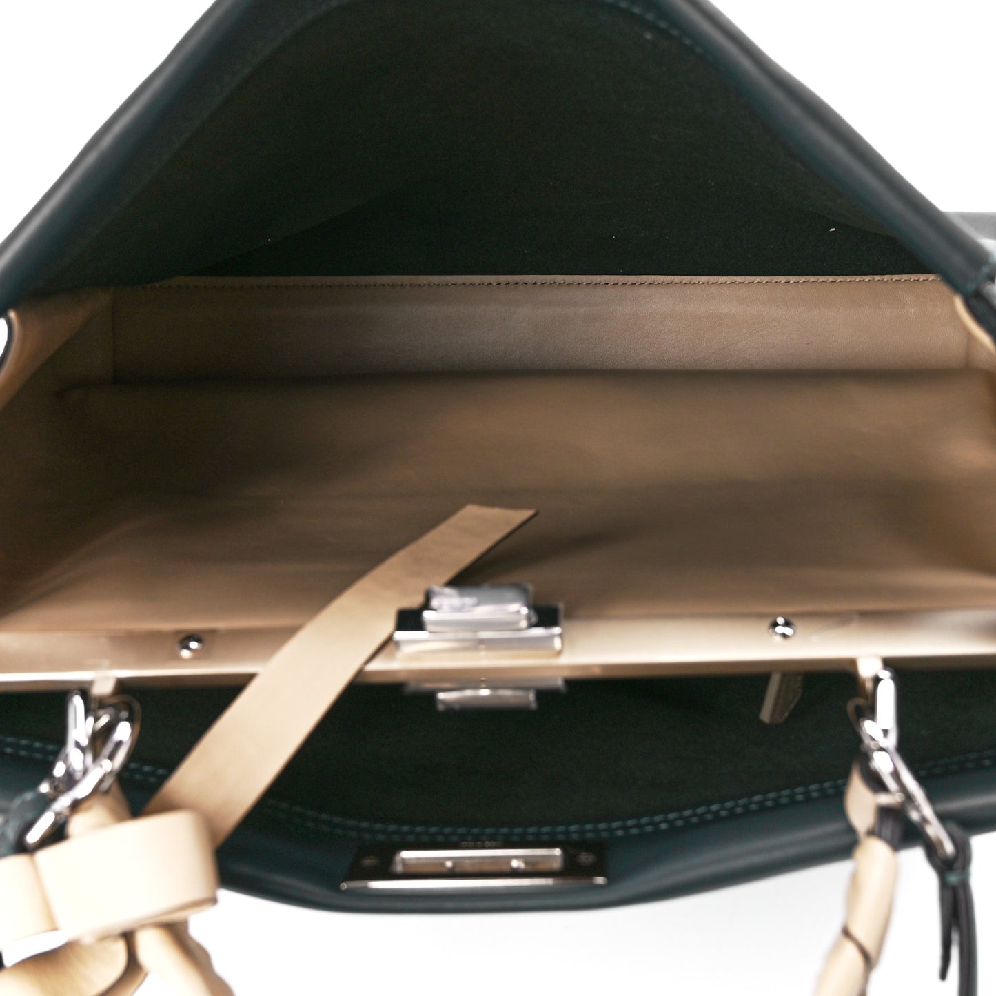 Vitello Seta Nappa Ribbon Large Peekaboo Iconic Satchel Tempesta Cuoio