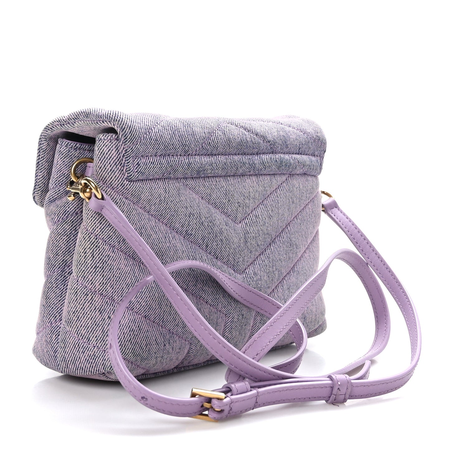 Denim Y Quilted Monogram Toy Loulou Crossbody Bag Bleached Lilac