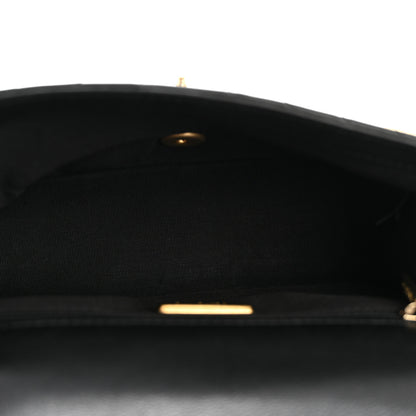 Chanel Calfskin Chevron Quilted Mini Rock The Corner Flap Black 5 of 13
