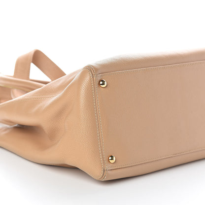 Chanel Calfskin Cerf Executive Shopper Tote Beige Clair 9 of 12
