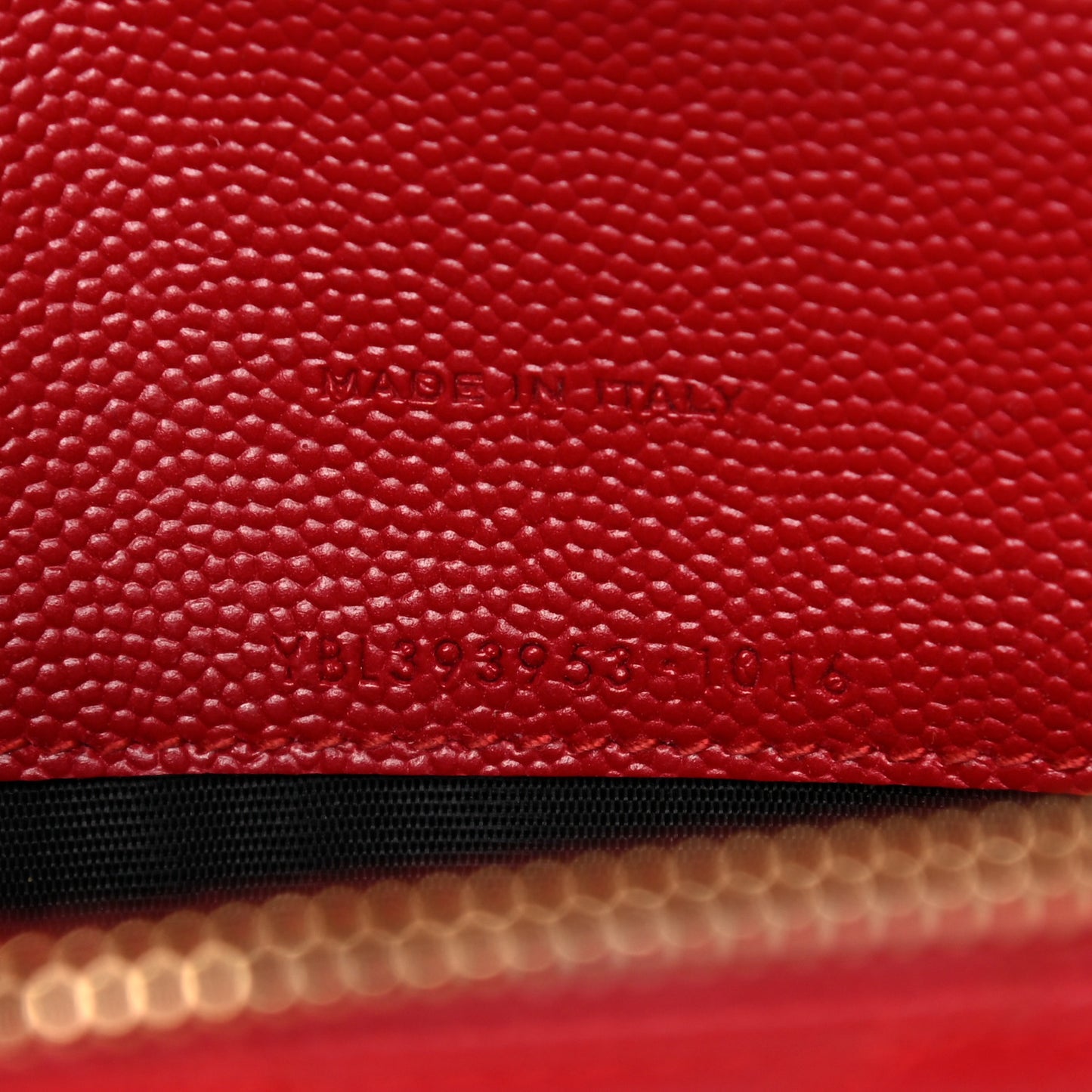 Grain De Poudre Matelasse Chevron Monogram Envelope Chain Wallet New Red