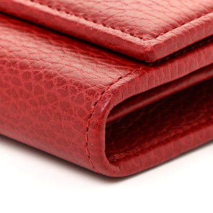 Gucci Dollar Calfskin Petite GG Marmont Wallet Chain Bag Hibiscus Red 12 of 16