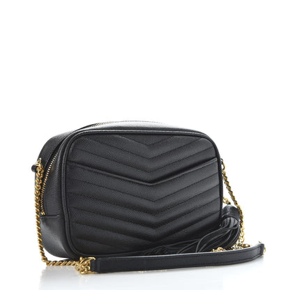 Saint Laurent Grain De Poudre Matelasse Monogram Mini Lou Camera Bag Black 2 of 10