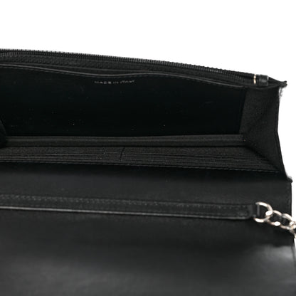 Chanel Caviar Camellia Embossed Wallet On Chain WOC Black 7 of 12