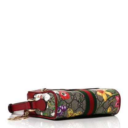 Gucci GG Supreme Monogram Flora Web Mini Ophidia Shoulder Bag Red 4 of 10