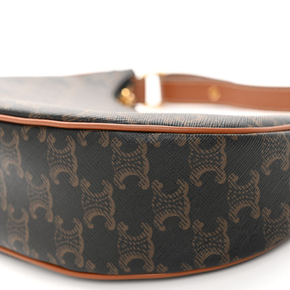 Celine Triomphe Canvas Calfskin Ava Shoulder Bag Tan 9 of 9