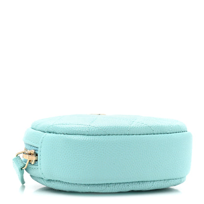 Chanel Caviar Quilted Zip Around Classic Coin Purse Light Blue 4 of 9