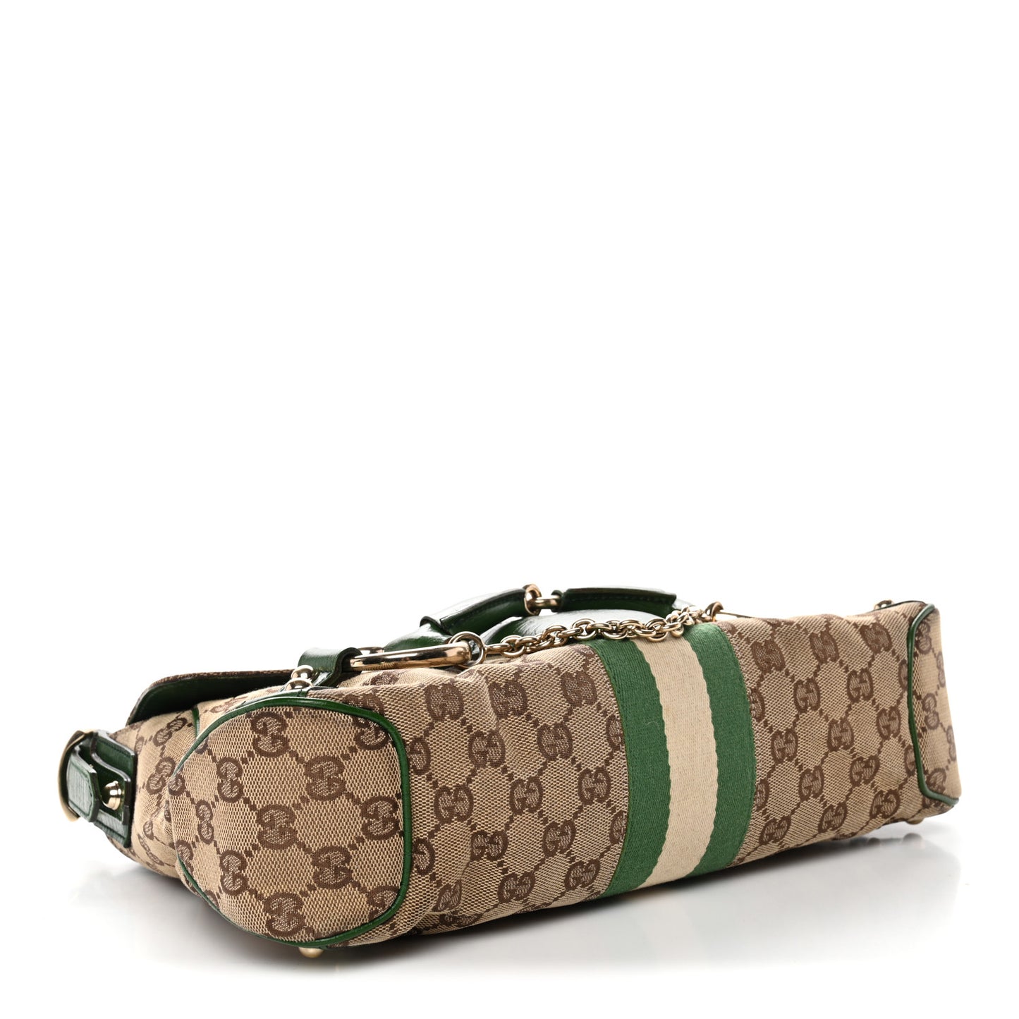 Monogram Horsebit Web Flap Bag Green