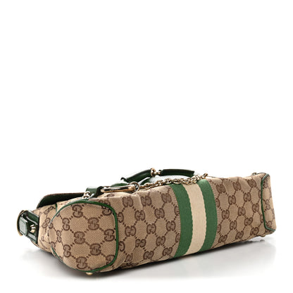 Gucci Monogram Horsebit Web Flap Bag Green 4 of 12