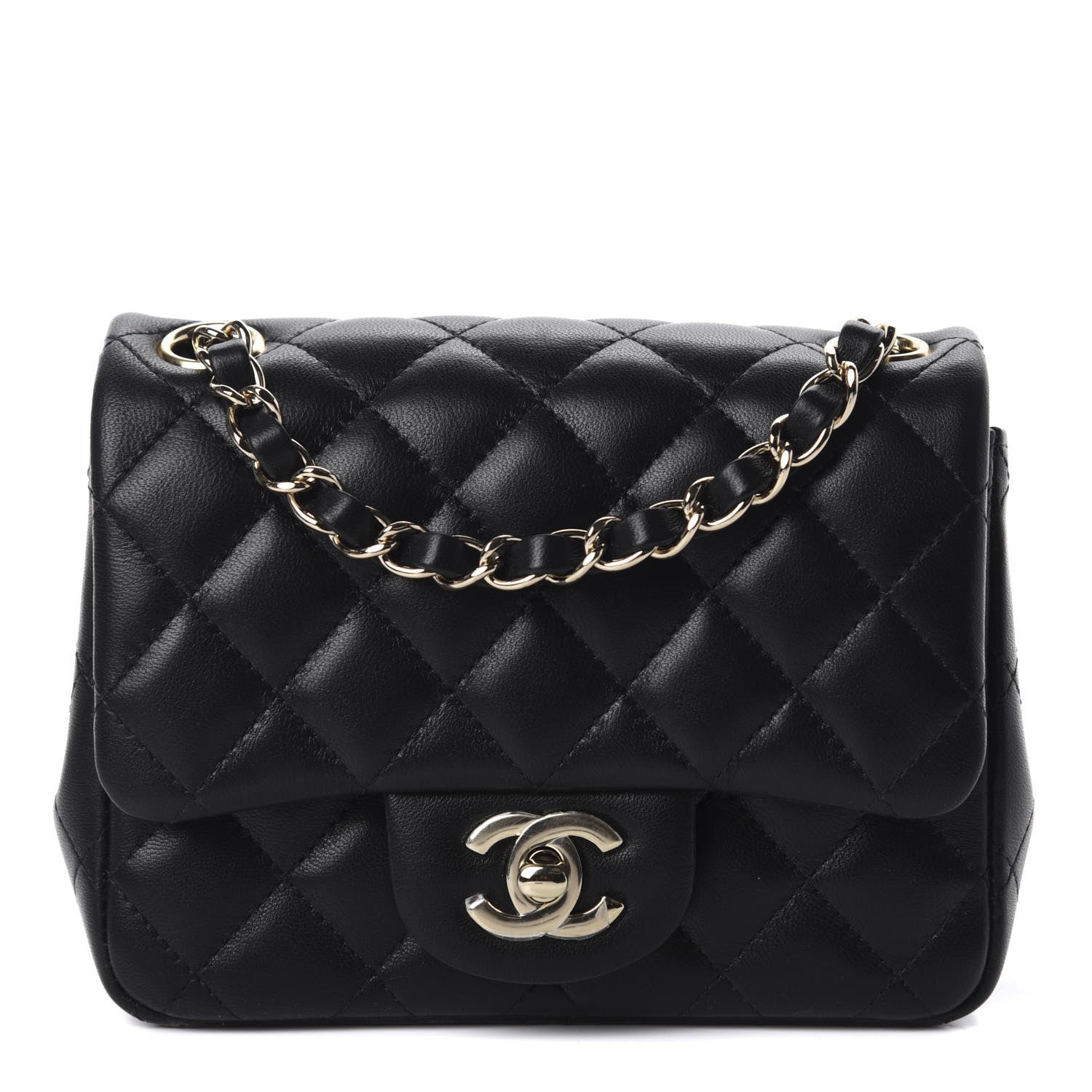 Chanel Lambskin Quilted Mini Square Flap Black 1 of 11