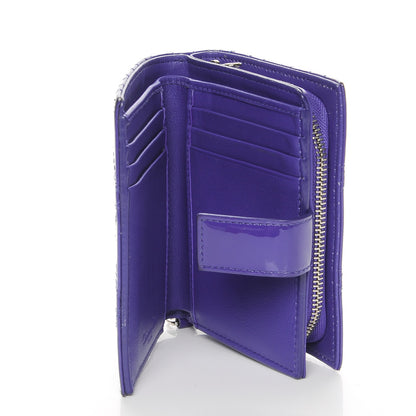 Christian Dior Patent Cannage Lady Dior Eden Wallet Purple 5 of 9