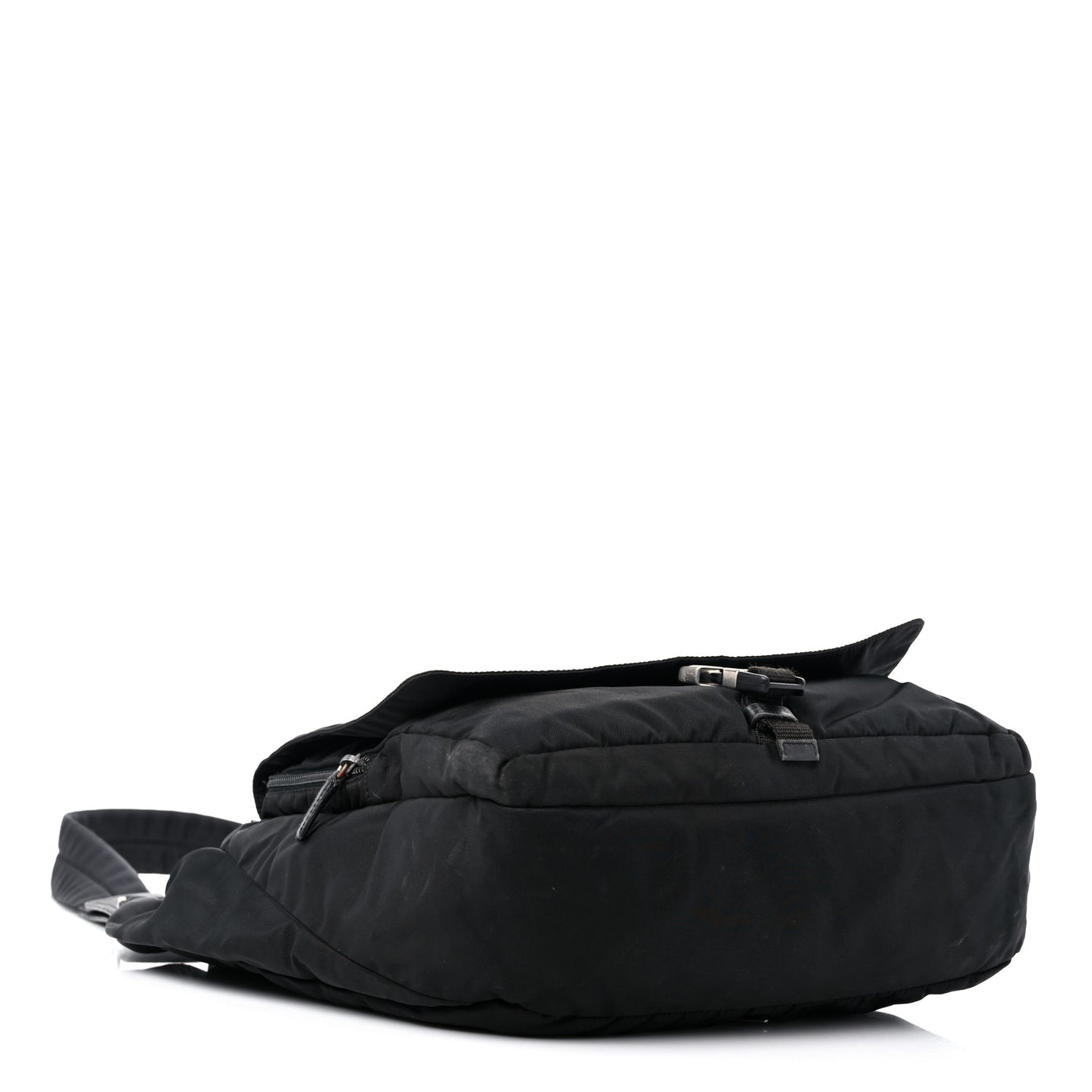 Tessuto Nylon Saffiano Messenger Satchel Black