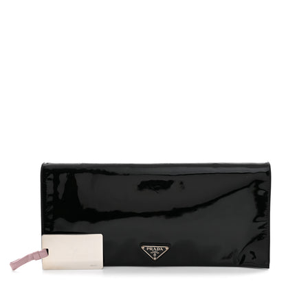 Prada Vernice Metal Clutch Black 2 of 8
