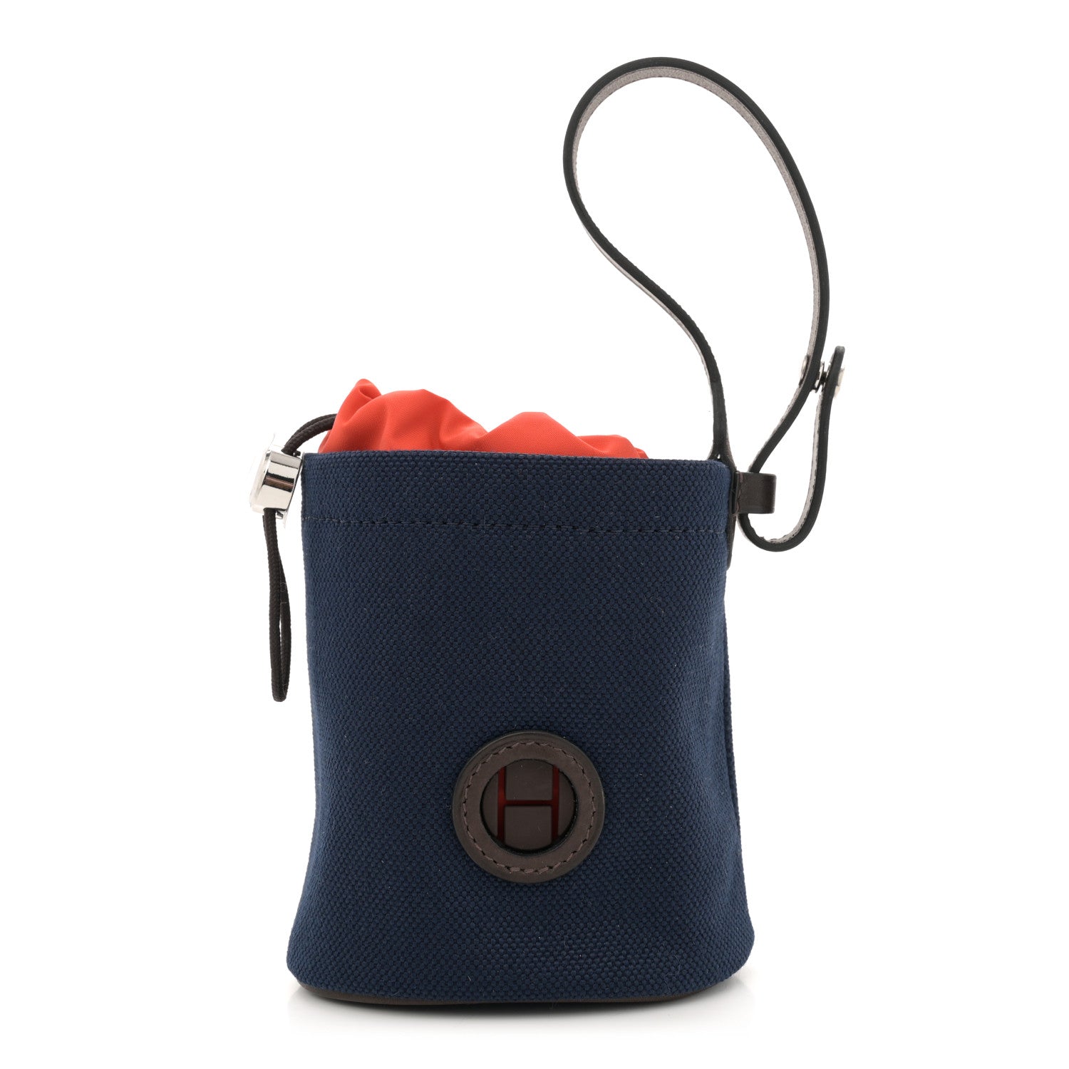Hermes Coated Canvas On-the-Go Dog Pouch Navy 1 of 11