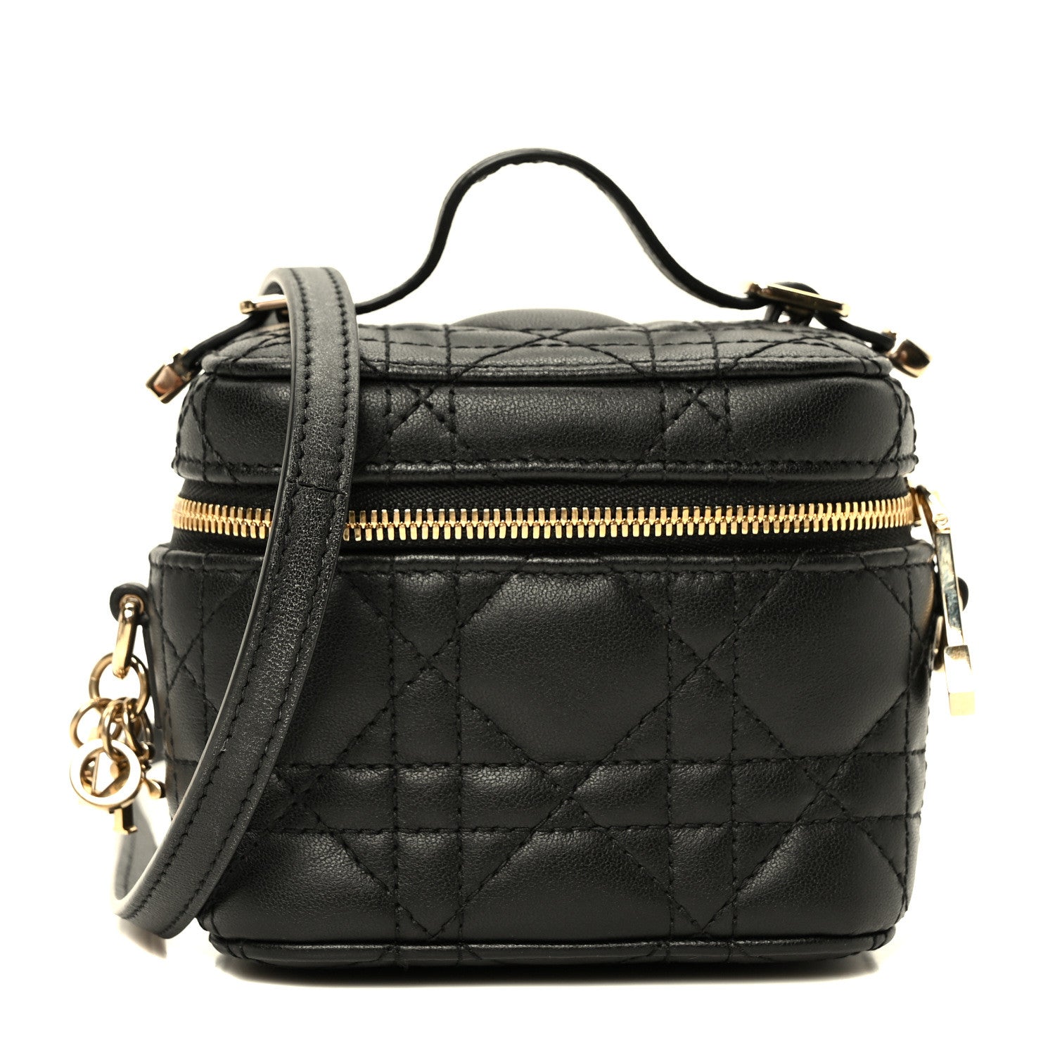 Christian Dior Lambskin Cannage Micro Lady Dior Vanity Case Black 1 of 9