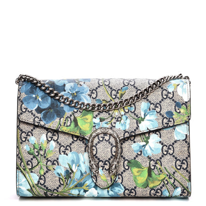 Gucci GG Supreme Monogram Blooms Mini Dionysus Chain Wallet Beige Blue Navy Vintage Blue 1 of 7