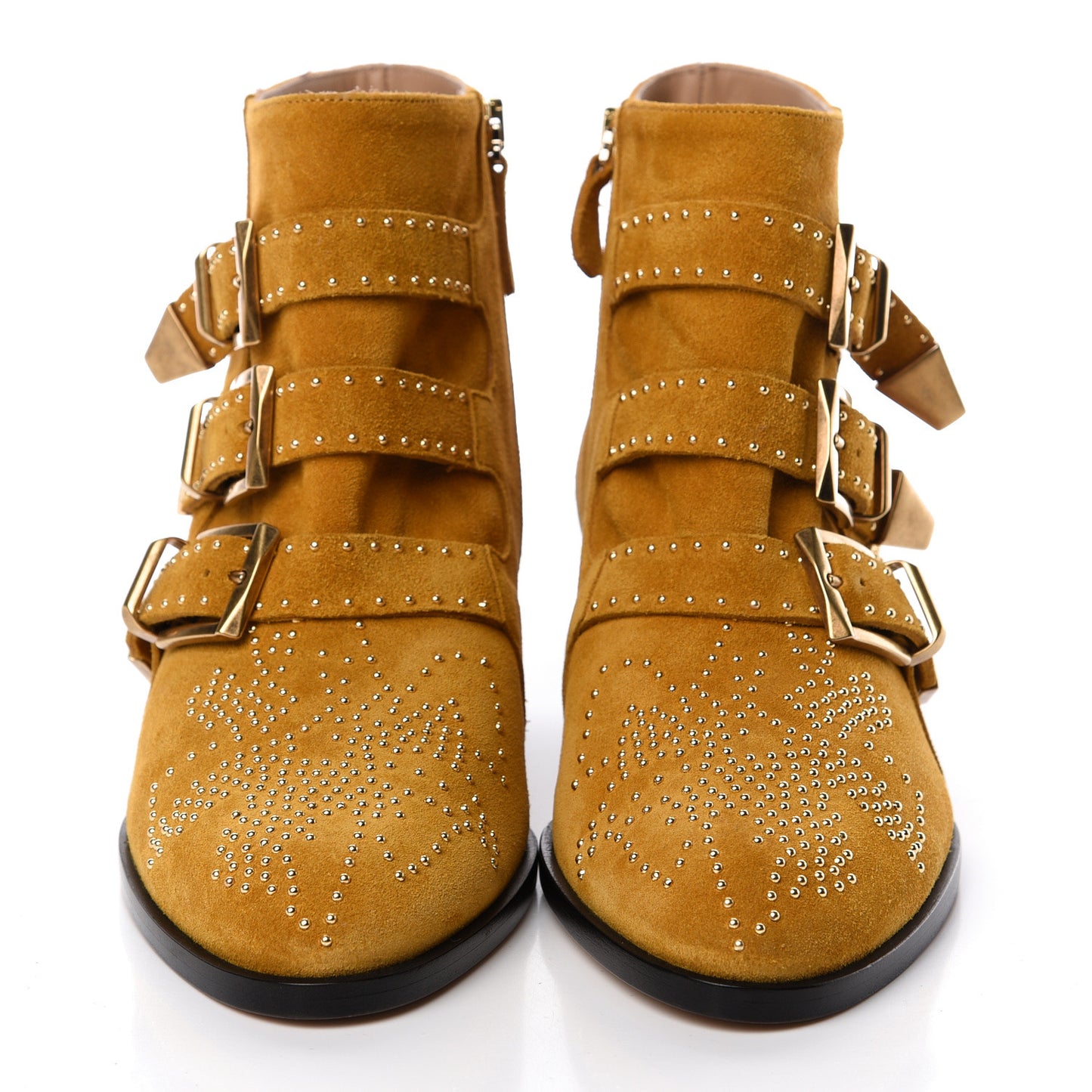 Suede Sheepskin Studded Susanna Ankle Boots 37 Luminous Ochre