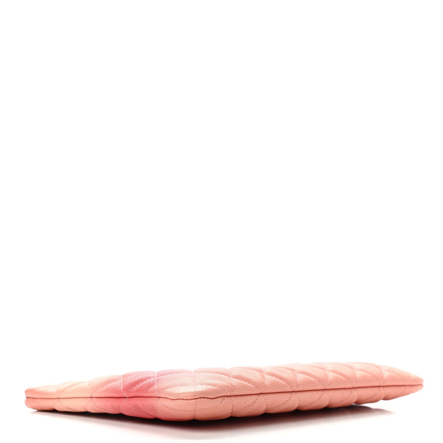 Caviar Quilted Ombre Medium Cosmetic Case Coral