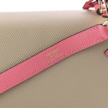Hermes Epsom Bi-Color Horseshoe Kelly Sellier 25 Trench Rose Azalee 8 of 10