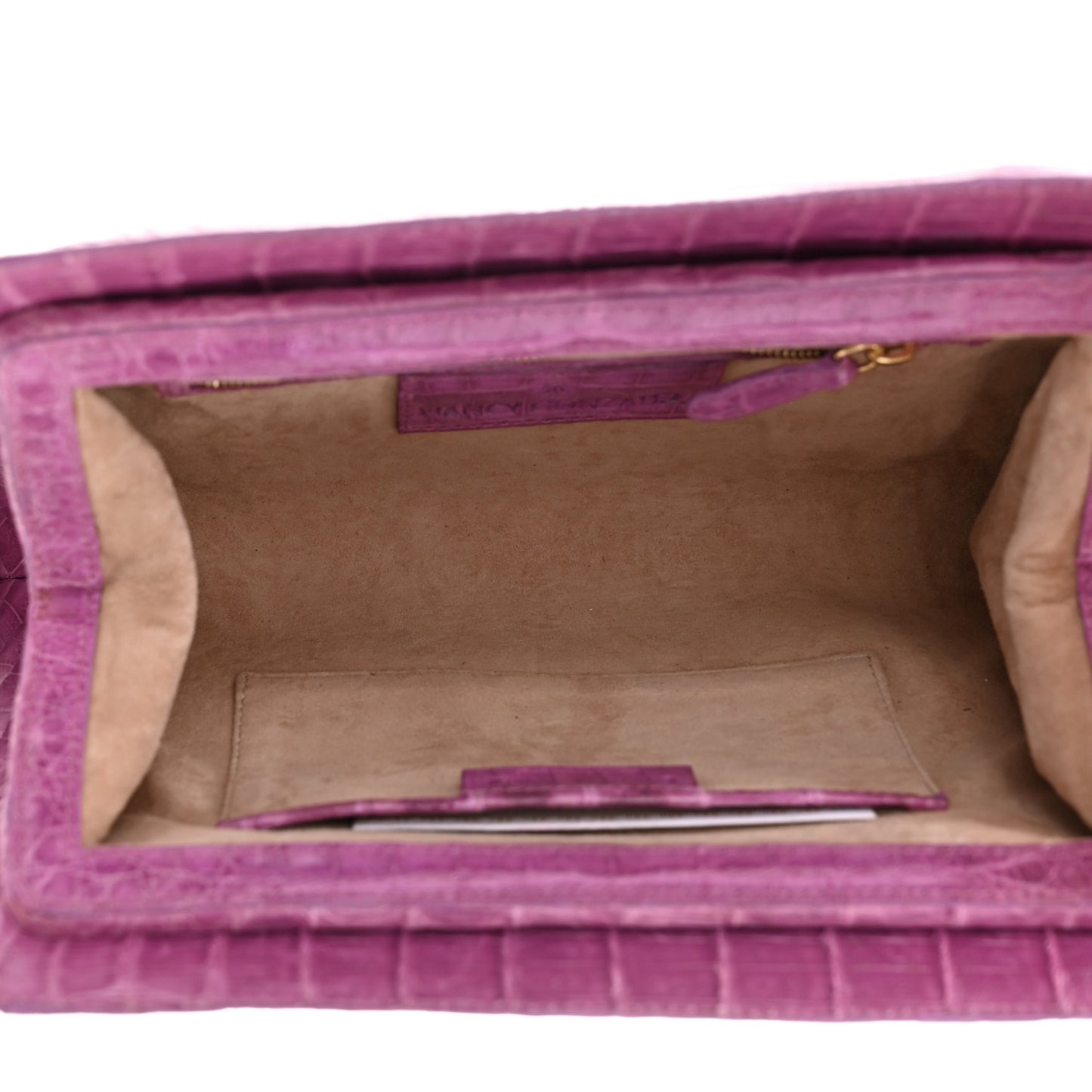 Crocodile Floral Clutch Pink