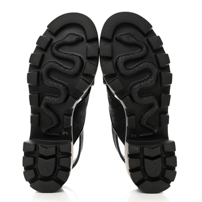 Gucci Monogram Granada Kid Trip 40/72mm Lug Sole Sandals 37.5 Black 5 of 9