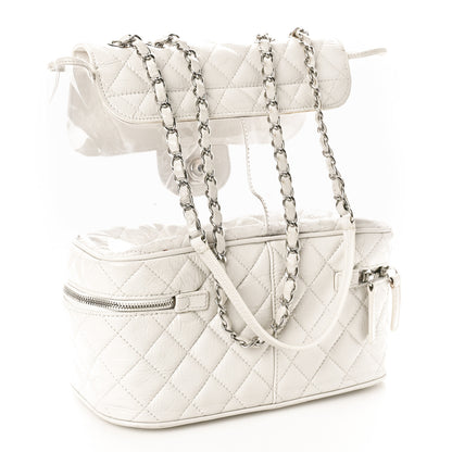 Chanel Crumpled Calfskin PVC Quilted Backpack White 2 of 17