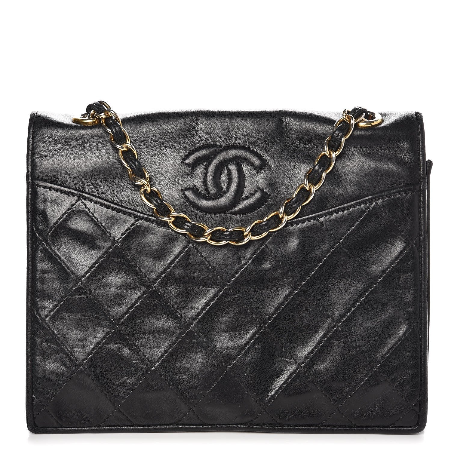 Chanel Lambskin Quilted CC Small Single Flap Black 1 of 10