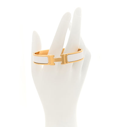 Hermes Enamel Narrow Clic Clac H Bracelet GM White 2 of 5