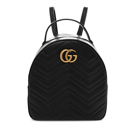 Gucci Calfskin Matelasse GG Marmont Dome Backpack Black 1 of 10
