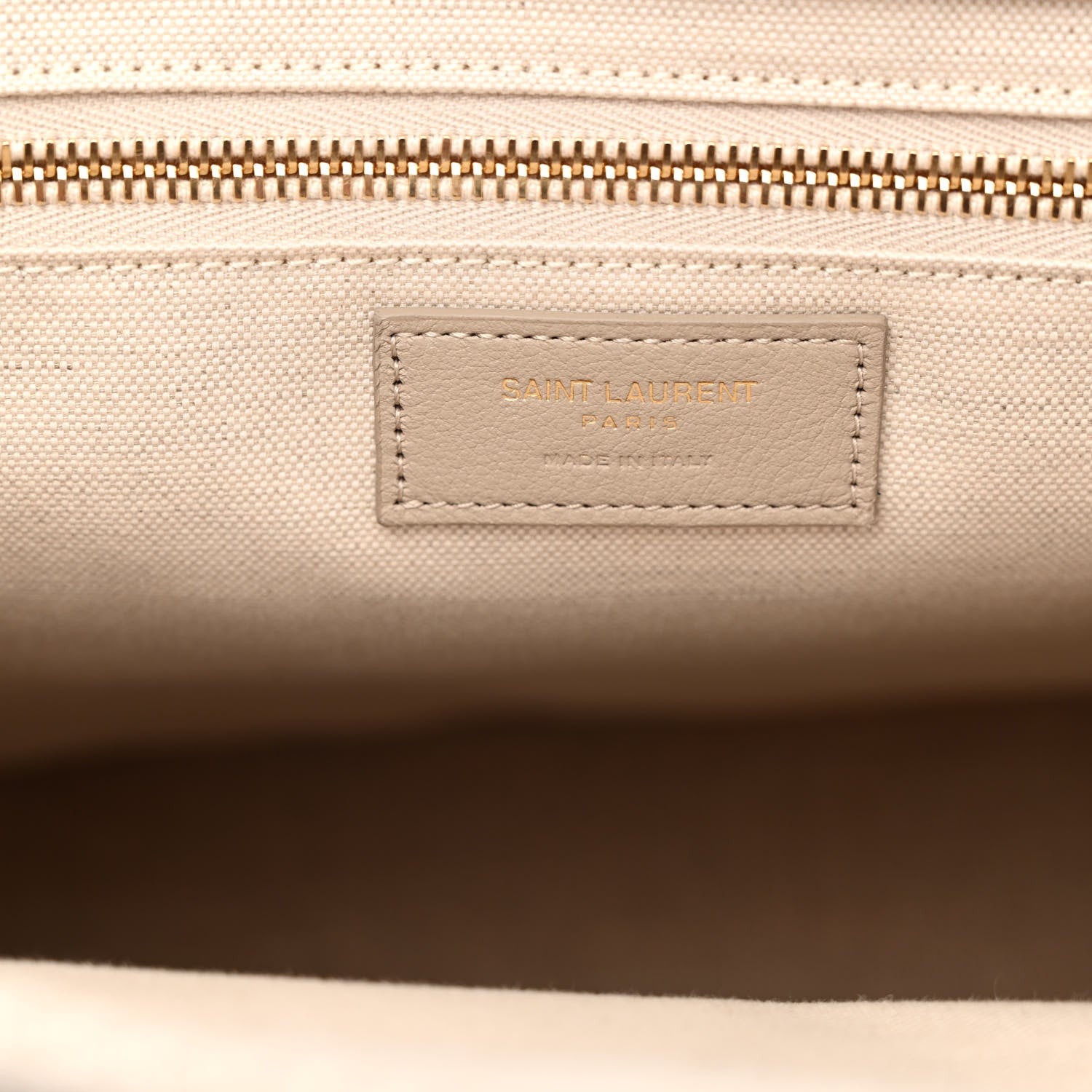 Saint Laurent Linen Calfskin Small Rive Gauche Tote Beige Sea Salt 7 of 10