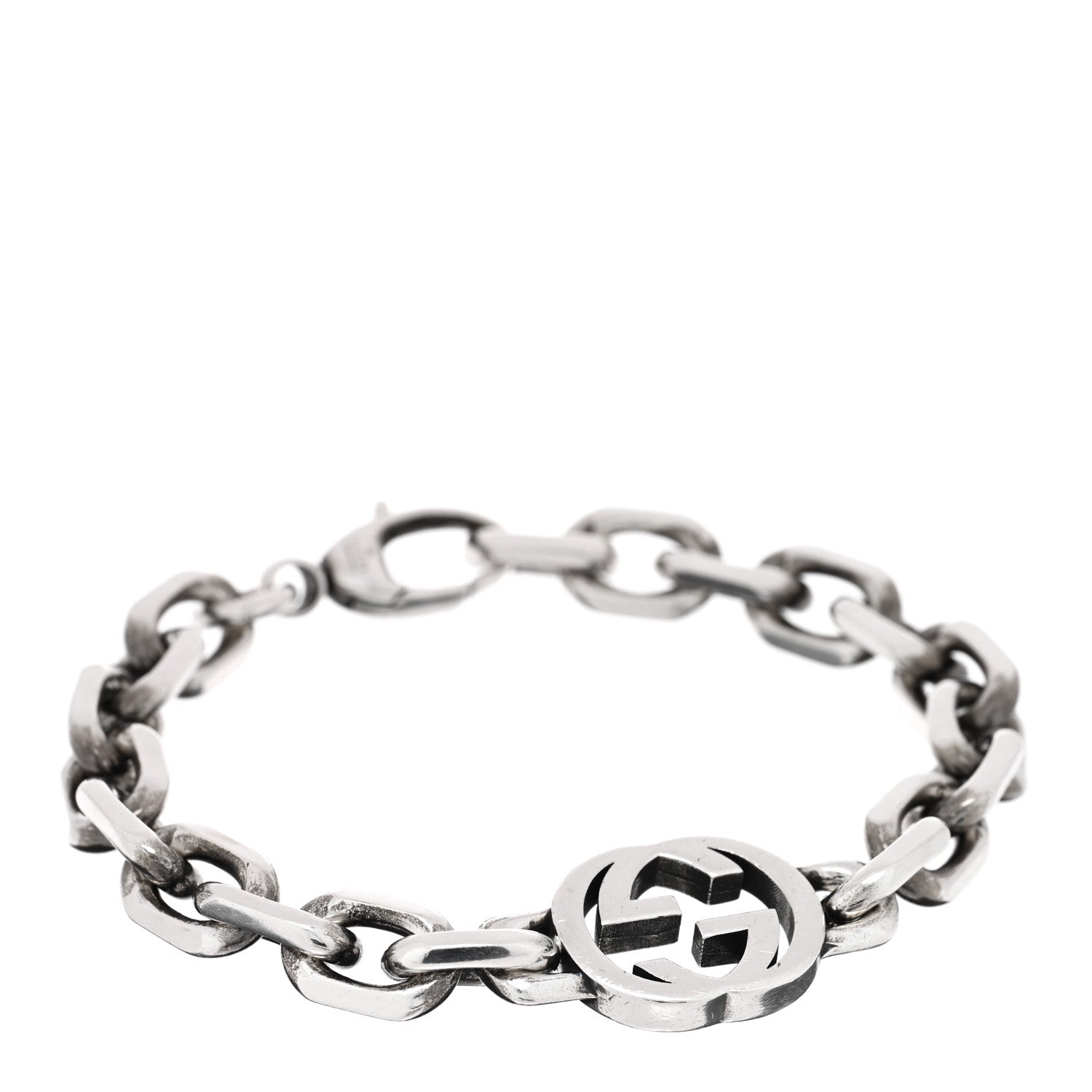 Gucci Sterling Silver Interlocking G Link Bracelet 1 of 4