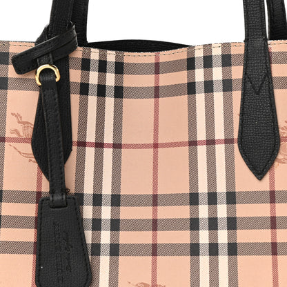 Burberry Grainy Calfskin Haymarket Check Medium Reversible Tote Black 7 of 16