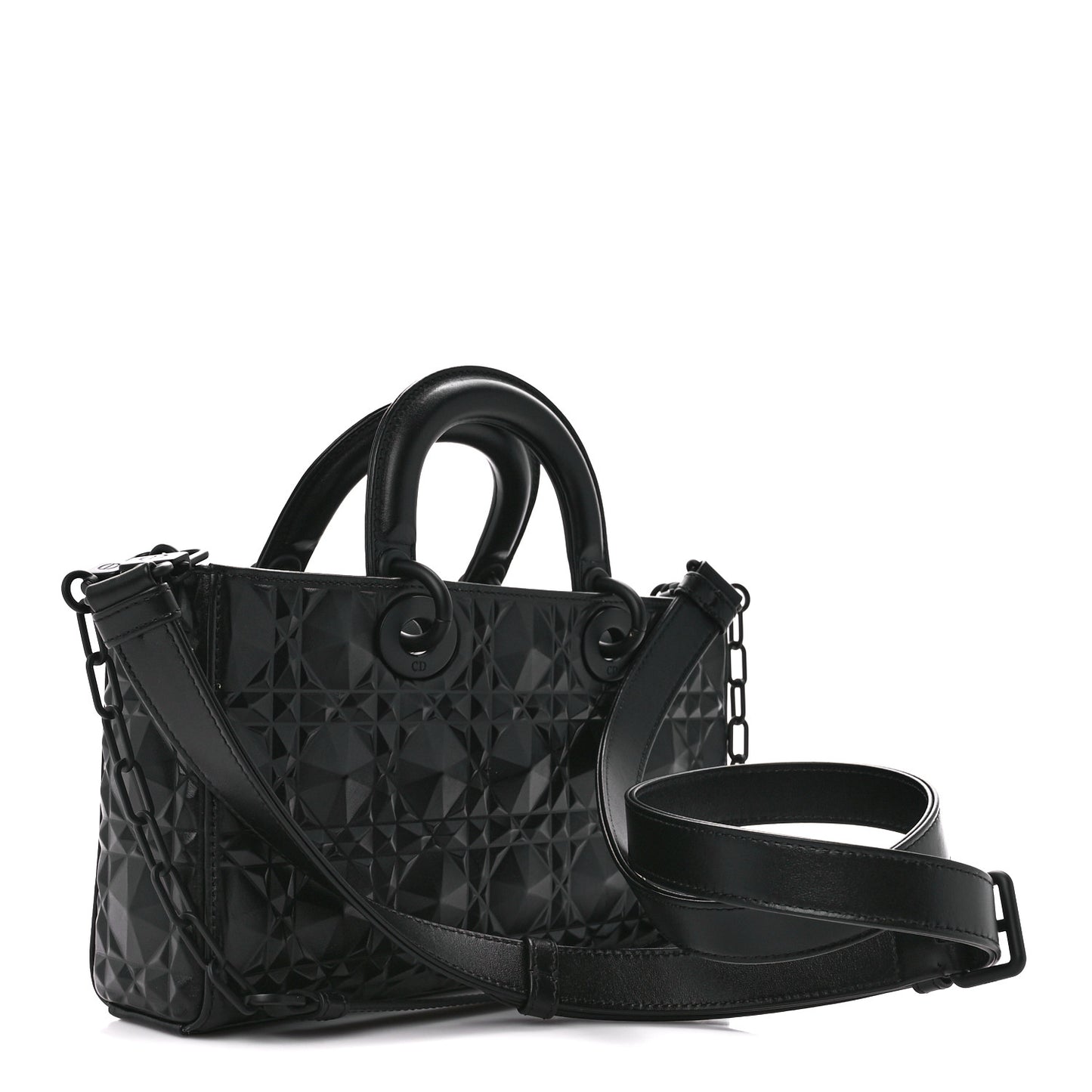 Calfskin Cannage Diamond Medium Lady D-Joy Black