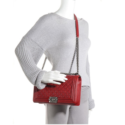Chanel Caviar Quilted New Medium Boy Flap Dark Red 2 of 9
