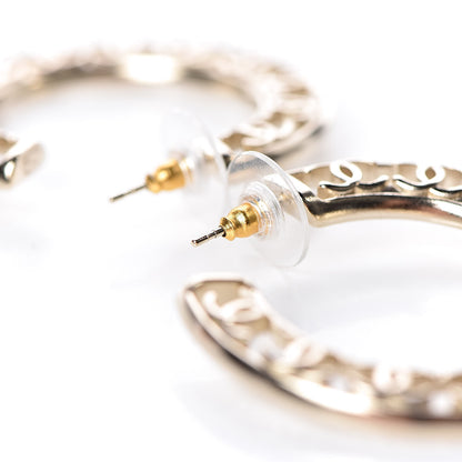 Chanel CC Hoop Earrings Gold 3 of 4