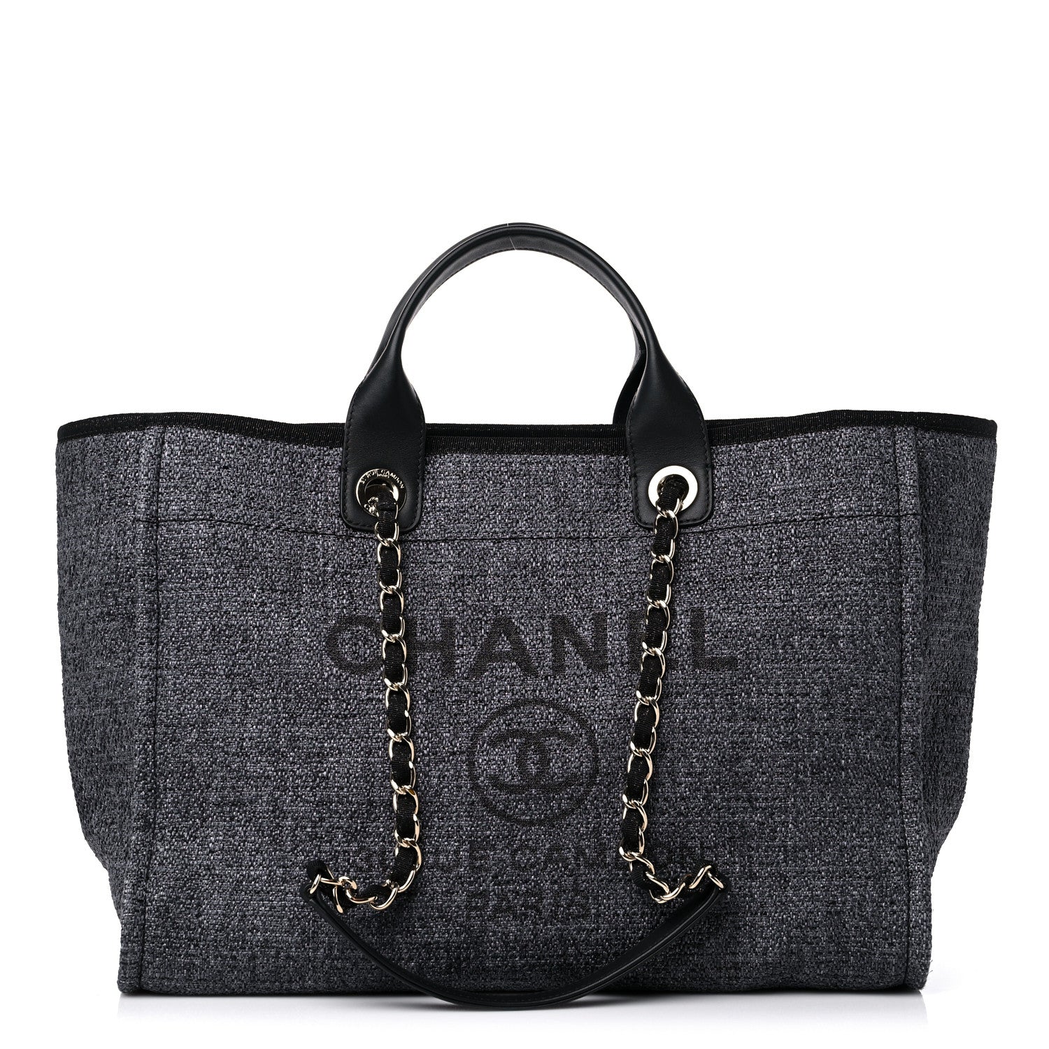 Chanel Lurex Boucle Medium Deauville Tote Black 1 of 9