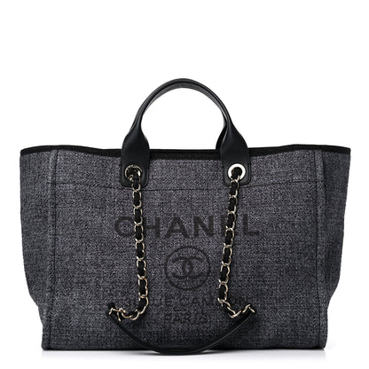 Chanel Lurex Boucle Medium Deauville Tote Black 1 of 9