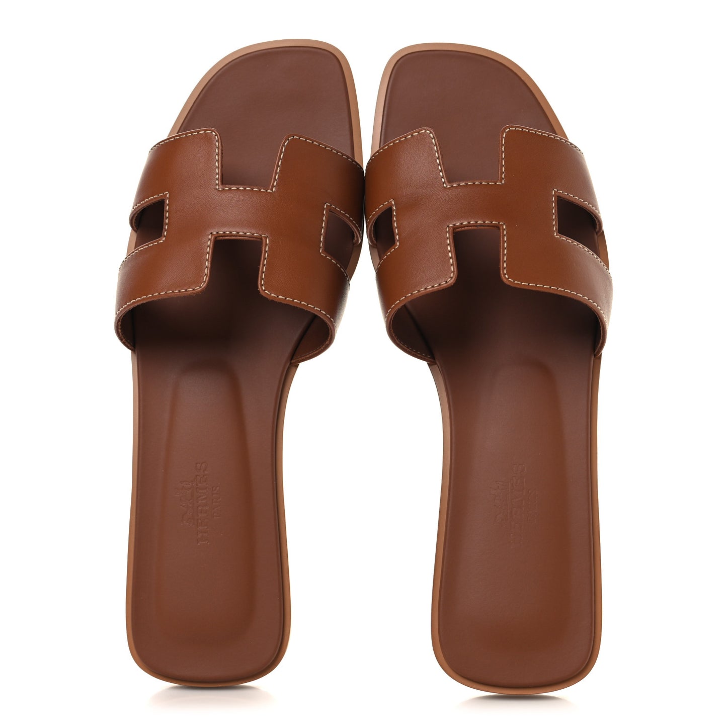 Box Calfskin Oran Sandals 37.5 Gold