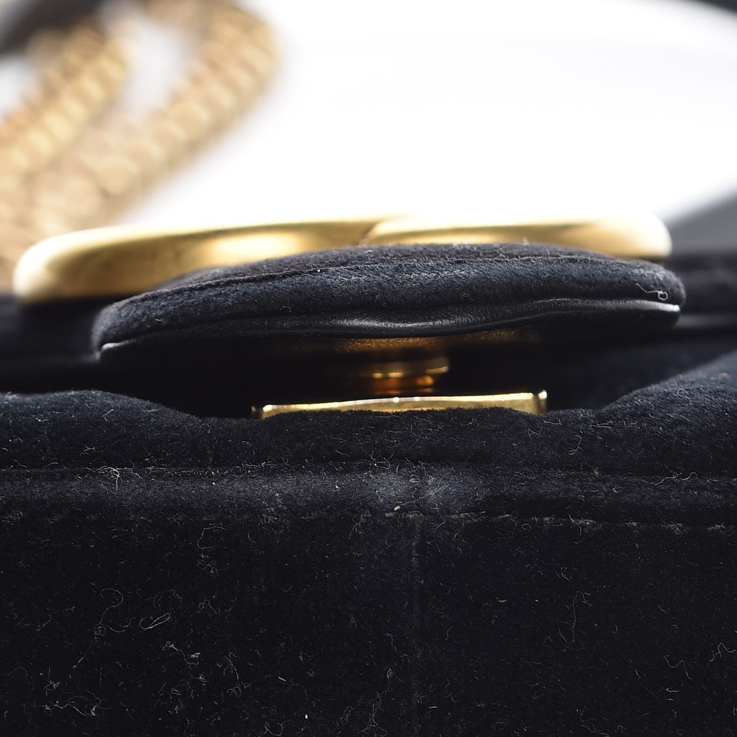 Gucci Velvet Matelasse Small GG Marmont Shoulder Bag Black 12 of 16