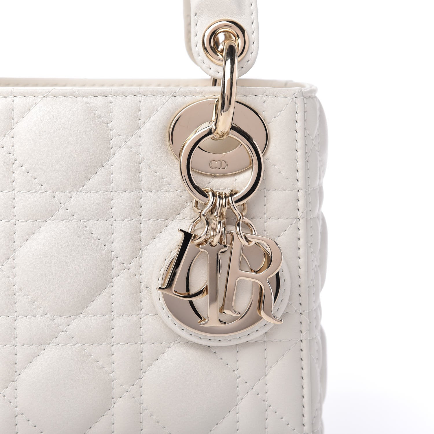 Christian Dior Lambskin Cannage Mini Lady Dior White 10 of 10