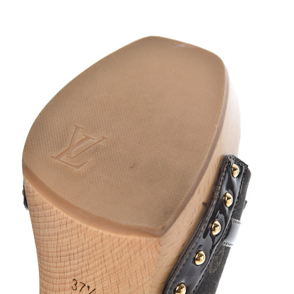 Louis Vuitton Monogram Idylle Patent Bow Mules 37.5 Fusain 13 of 14