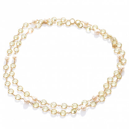 Chanel Crystal Pearl Sautoir Long Necklace Green 1981 3 of 5