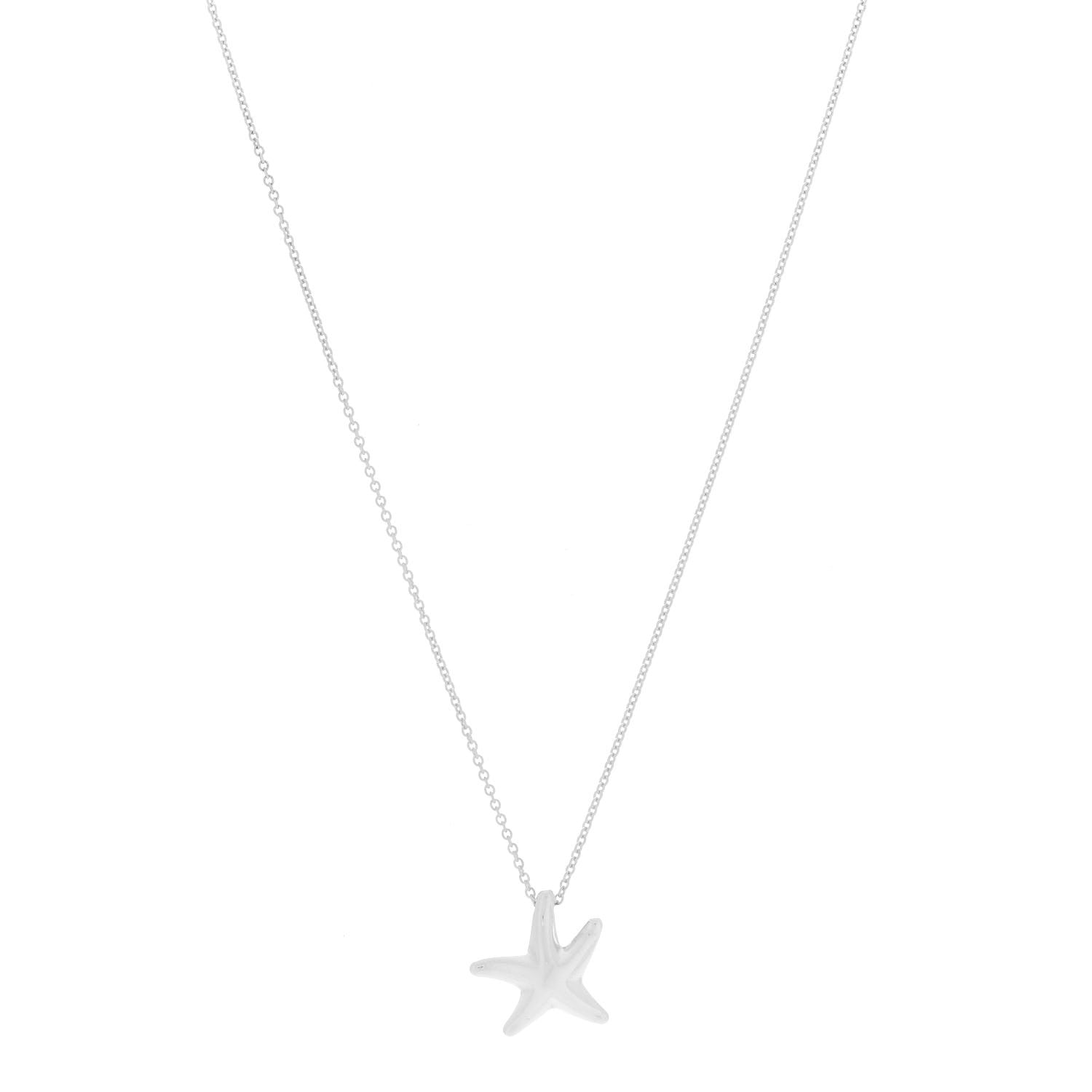 Tiffany Sterling Silver 15mm Elsa Peretti Starfish Pendant Necklace 1 of 6
