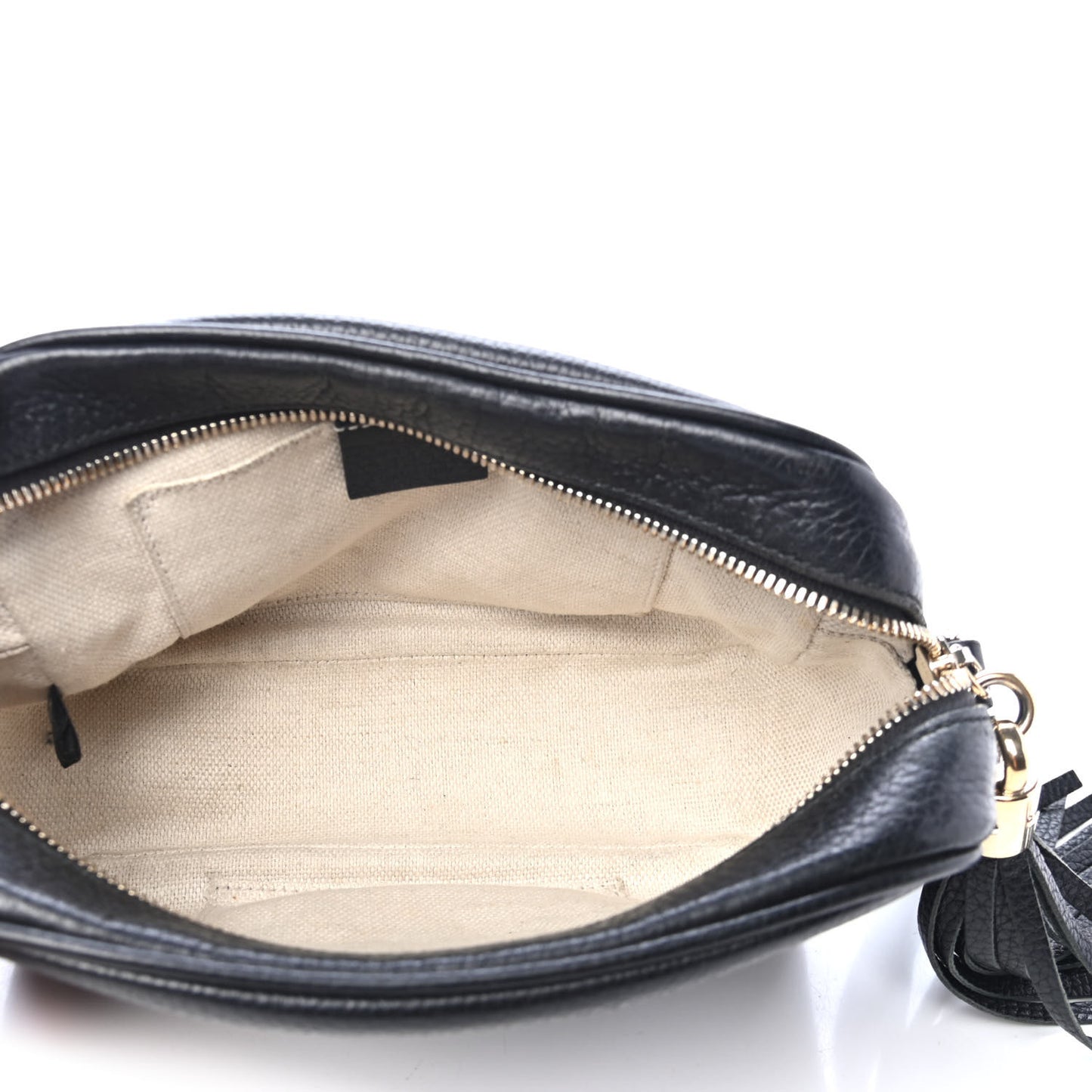 Pebbled Calfskin Small Soho Disco Bag Black