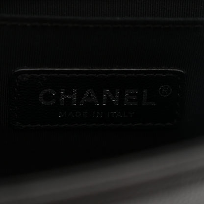 Chanel Caviar Chevron Quilted Medium Boy Flap Black 6 of 10