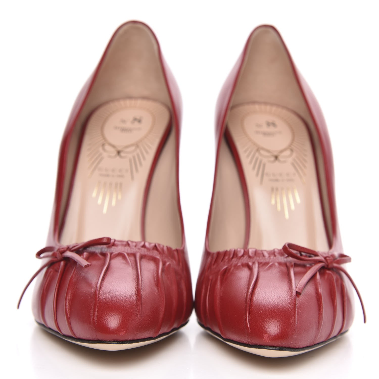 Gucci Nappa Bow High Heel Pumps 40 Hibiscus Red 2 of 11