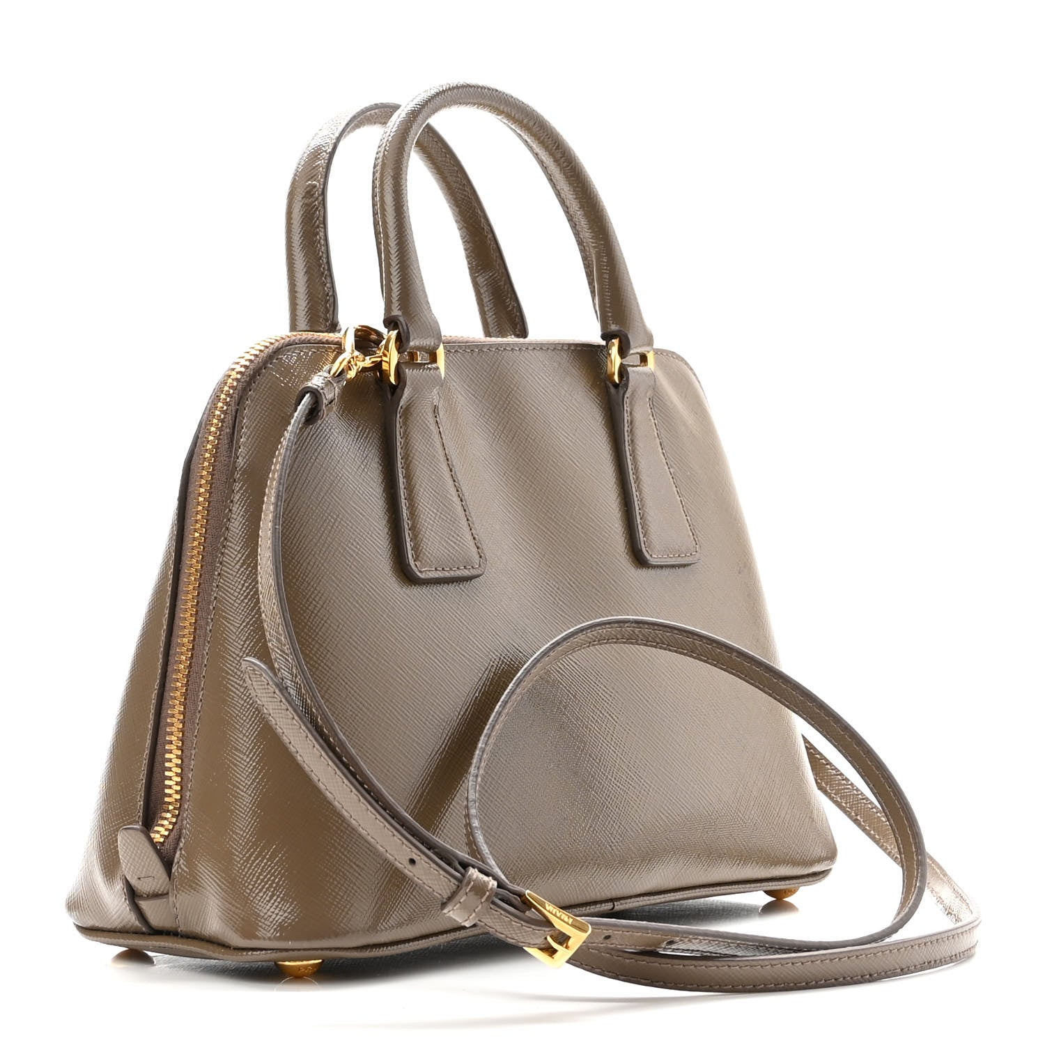 Prada Saffiano Vernice Small Promenade Tote Argilla 3 of 13