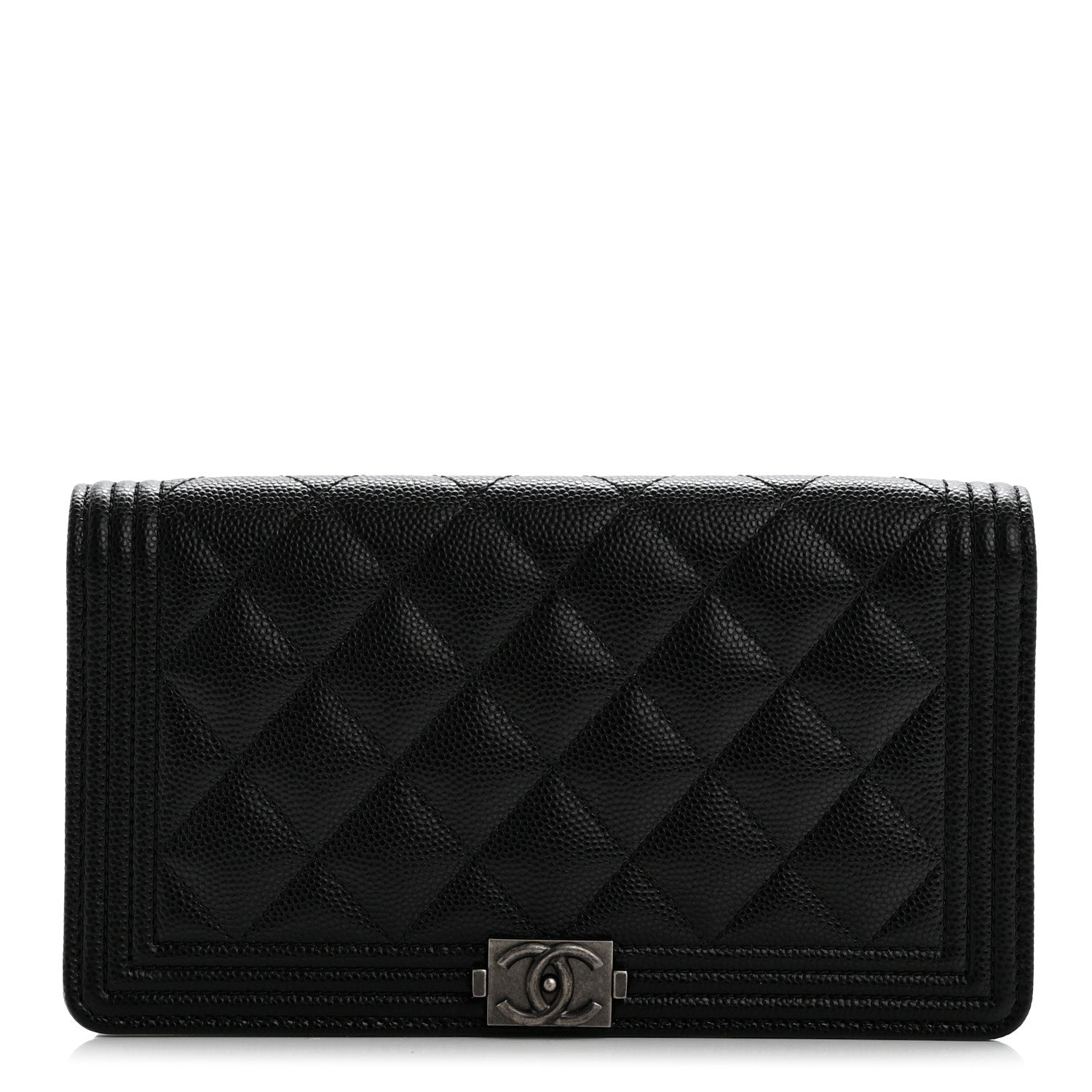 Chanel Caviar Quilted Boy Yen Wallet Black 1 of 10