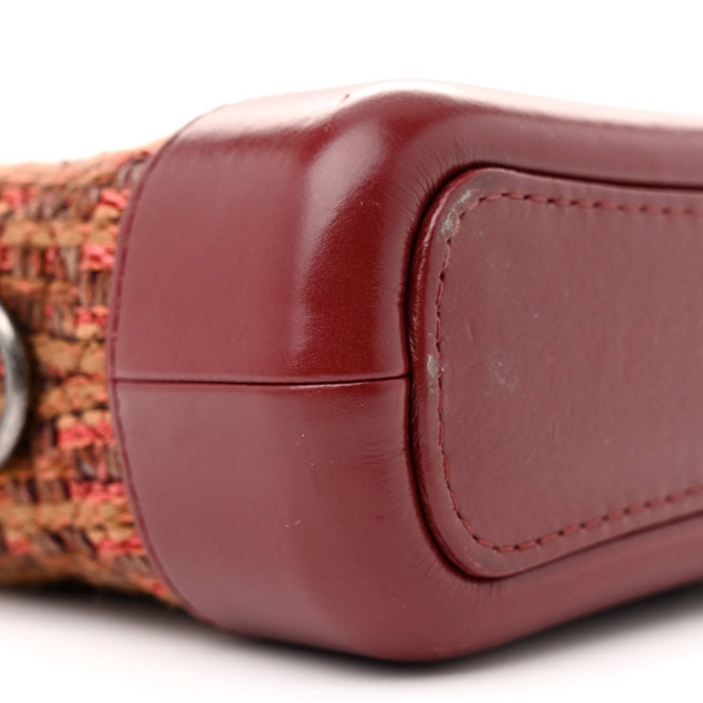 Tweed Calfskin Small Gabrielle Hobo Burgundy